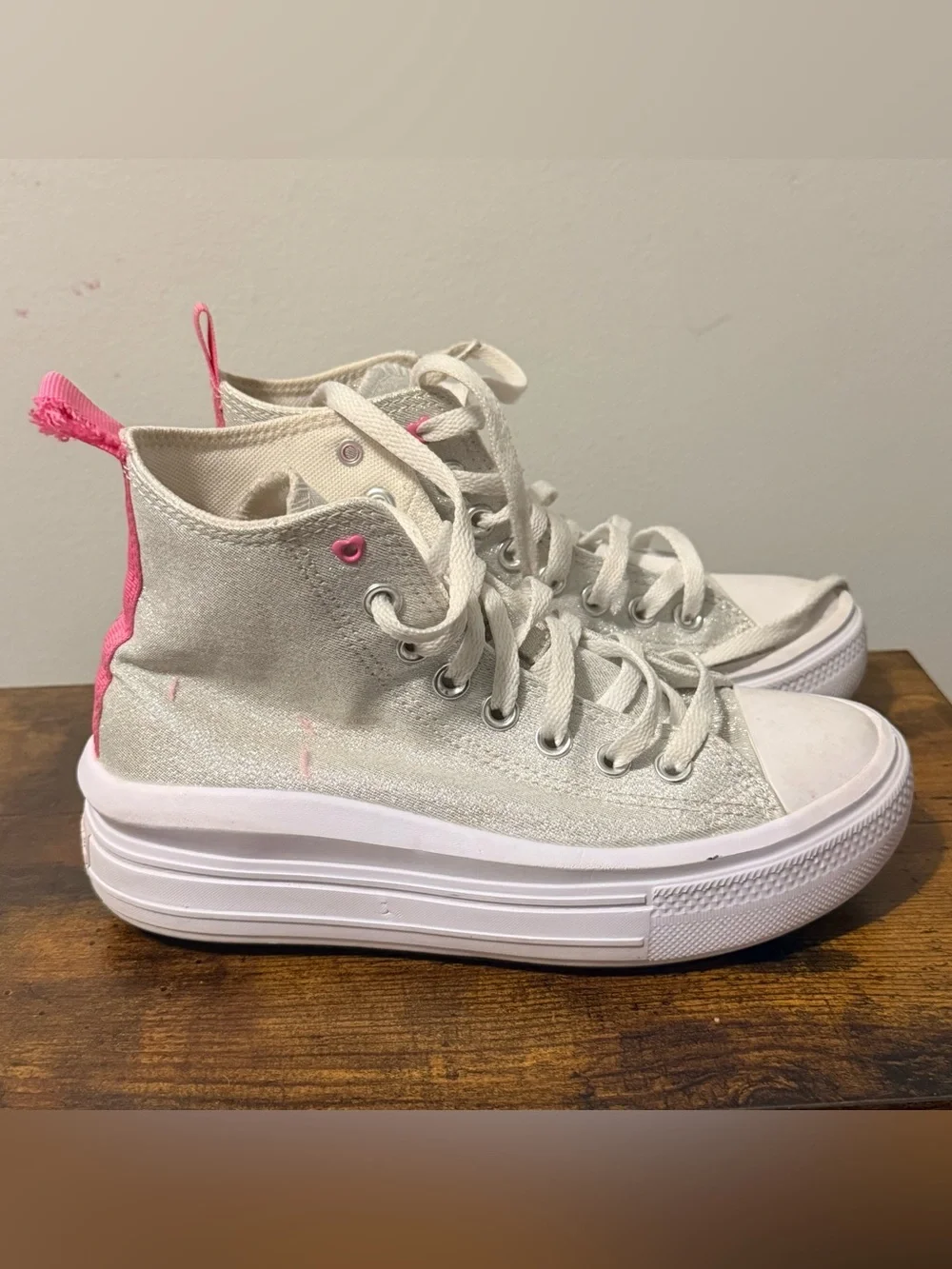 Little Girls Chuck Taylor All Star Move Sparkle Platform High Top size 4